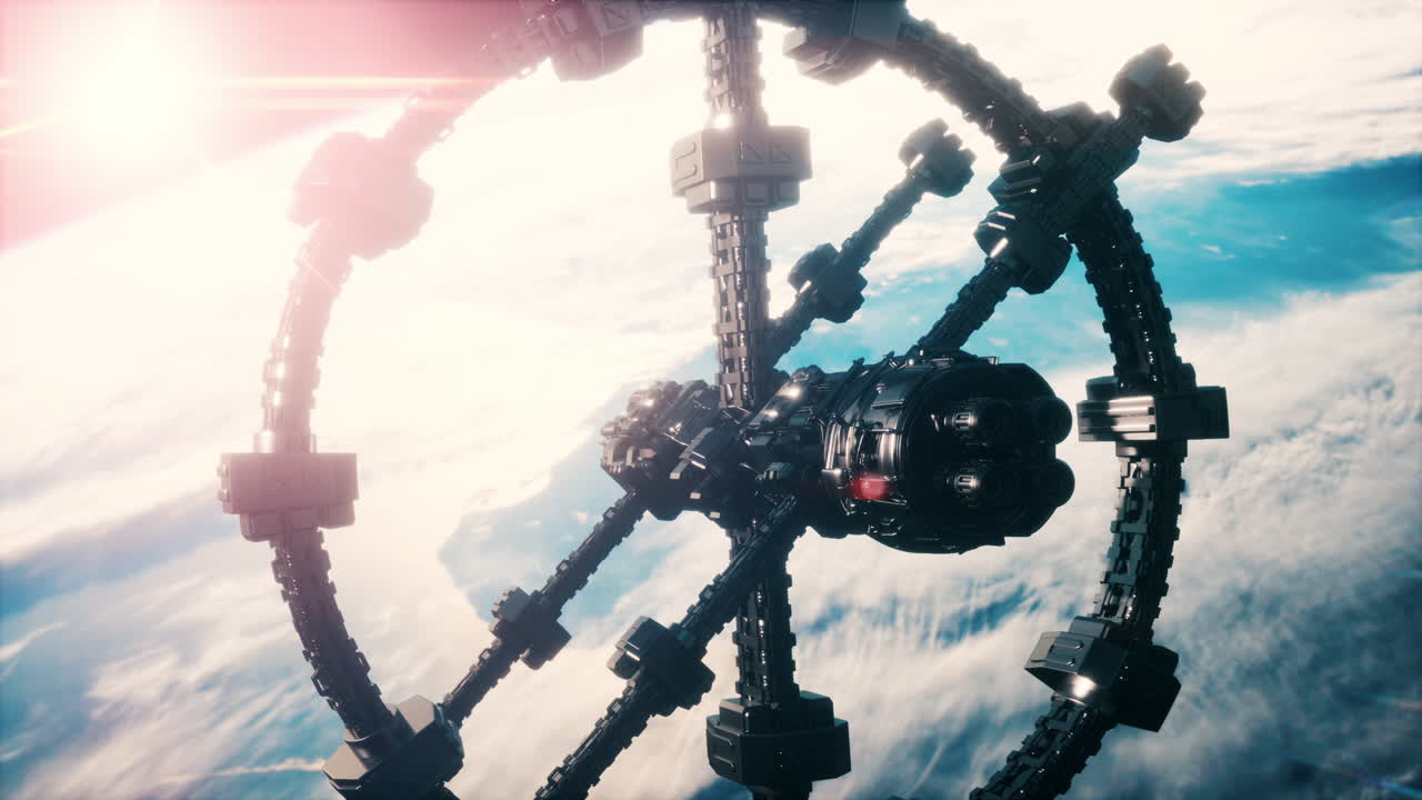 하늘에 떠다니는 ufo 우주선 nasa에 의해 제공된 요소