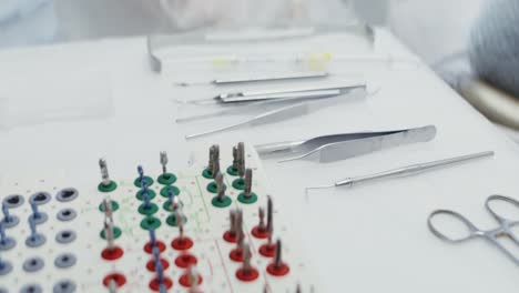 dental tools and instruments on a table