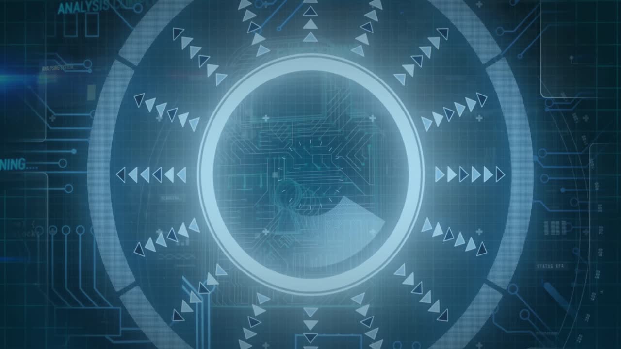 Animation of data processing over padlock