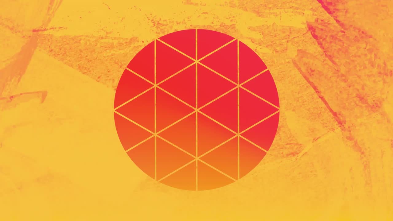 fondo naranja y rosa a través de un primer plano de forma circular amarilla