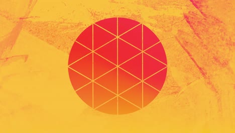 orange and pink background through yellow circular shaped foreground