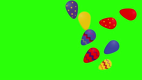 huevos de pascua de colores animación, clave de croma, fuente gráfica