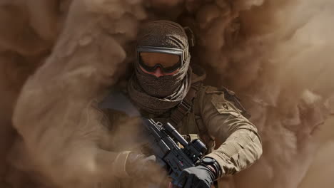 soldier in the desert