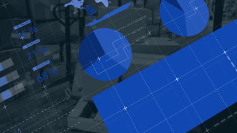 animación del procesamiento de datos financieros en el almacén