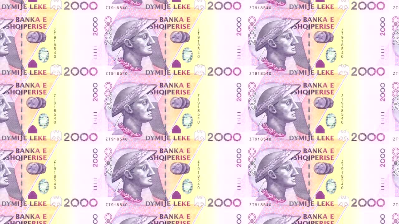 2000 알바니아 레크의 지폐, 롤링, 현금, 루프