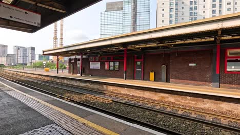 a quiet train station in cardiff, wales