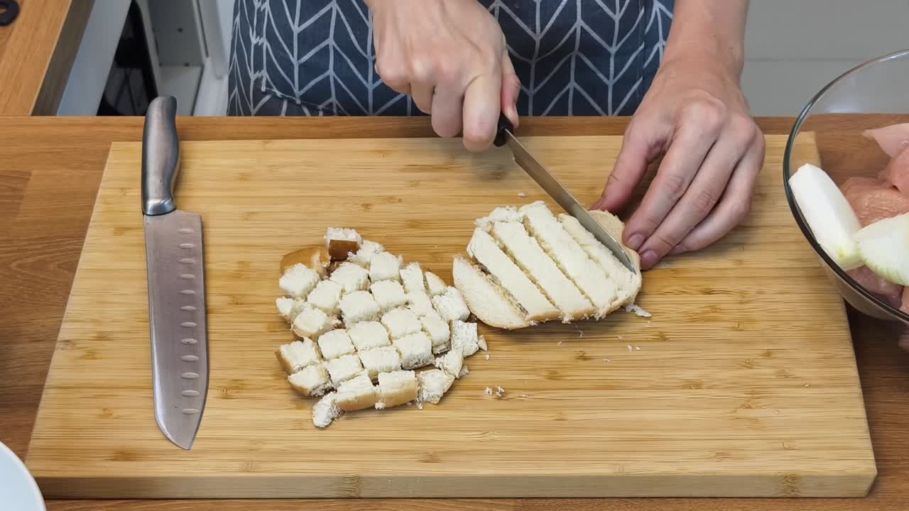 Preparing Croutons for a Dish
