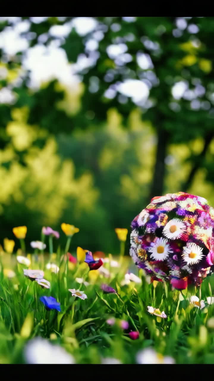 Beautiful Floating Flower Ball in a Summer Meadow