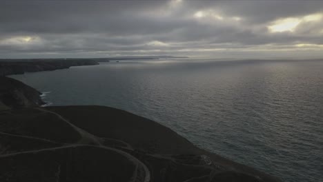 an aerial view of a cornish beach