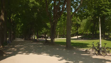 Scenic-Cinquantenaire-Park-In-Brussels,-Belgium---panning