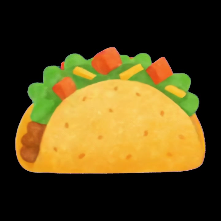 Roterende taco-illustration på sort baggrund