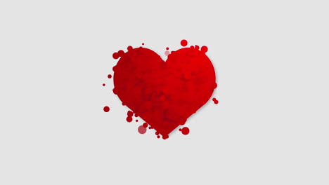 animated heart with red flying round balloons on a white background. concept for valentines day, wedding.