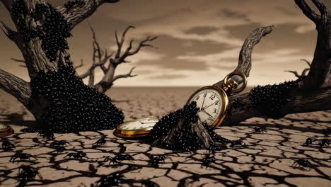 time running out in a desolate landscape
