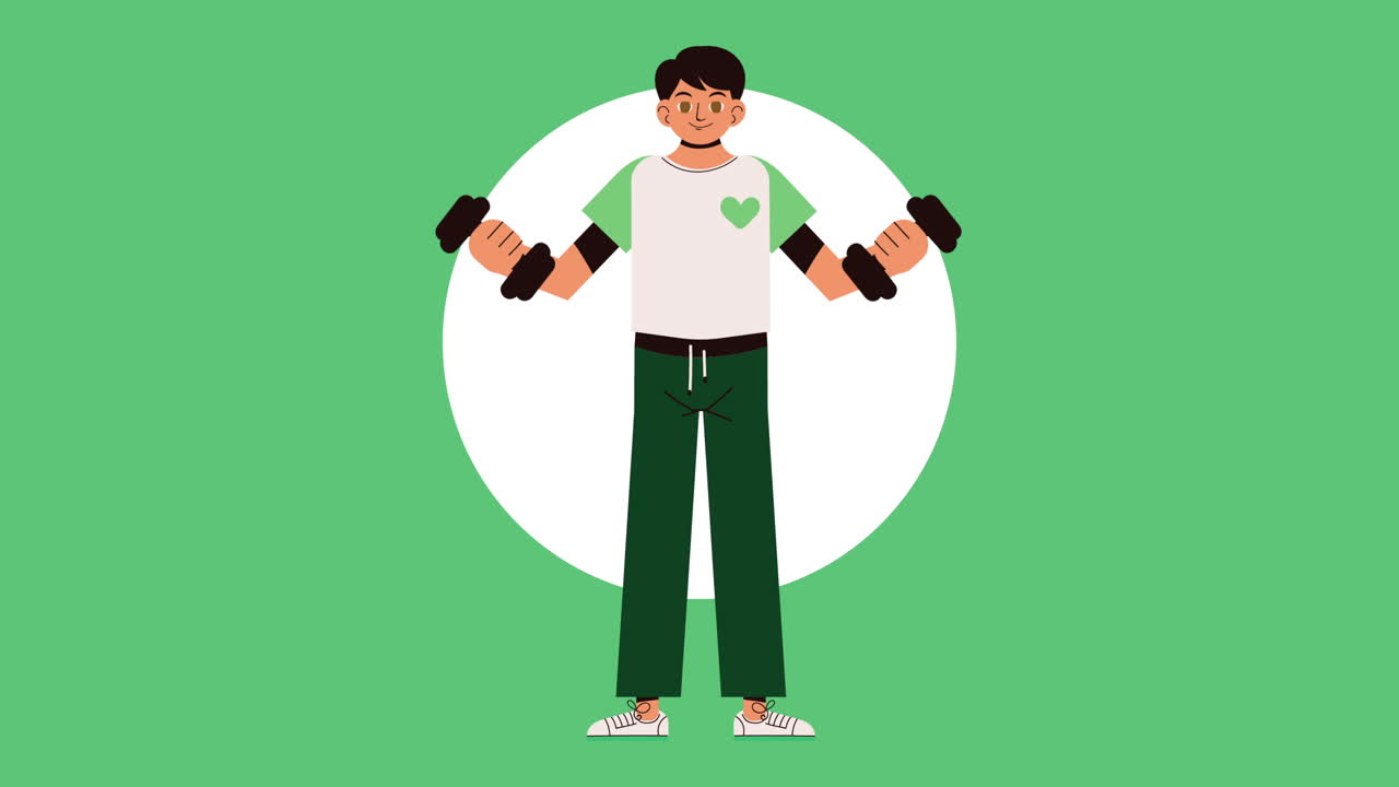 벨 을 사용 하여 운동 하는 사람