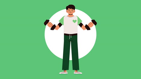 man exercising with dumbbells