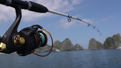fishing from a boat on the sea