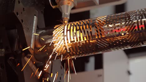 cnc laser cutting of metal, modern industrial technology.