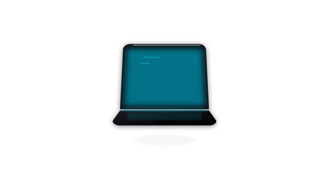 Animated Laptop Computer Displaying Loading Screen