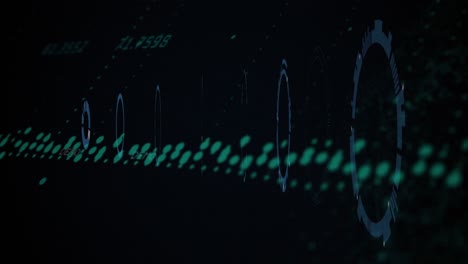 animación de formas, conexiones y círculos sobre un fondo negro