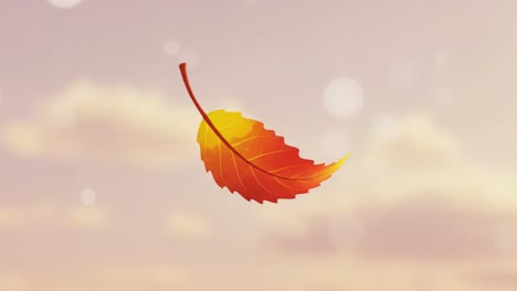 an enchanting journey of a floating leaf captured in frames: embracing nature's perfect balance of colors in an ethereal sky