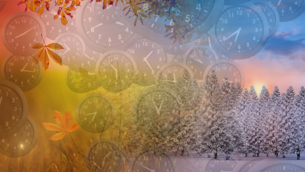 los relojes que caen y las diferentes estaciones