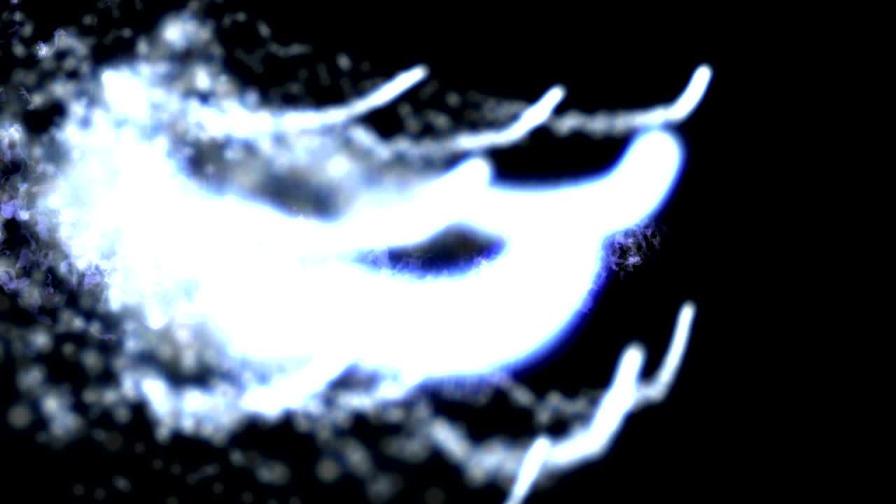 animación digital de partículas de luces giratorias