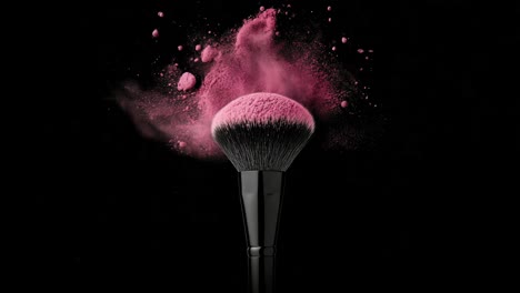 pink blush powder brush explosion