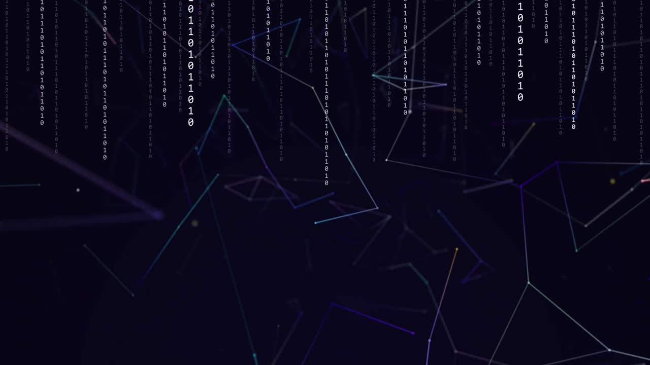 Animation of connections, binary coding and data processing