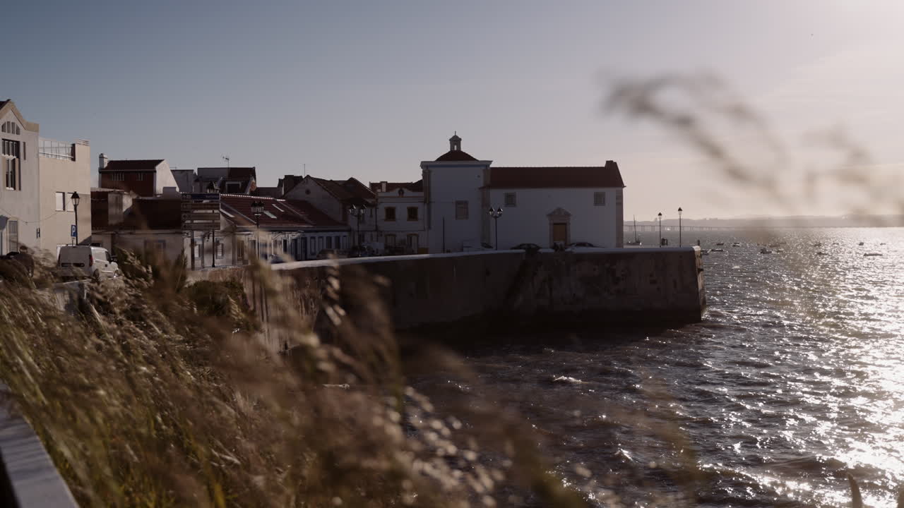 Coastal Town with Church and River