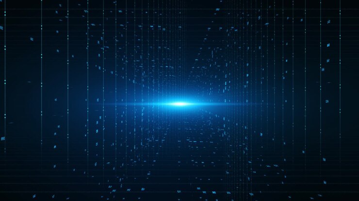 Matrice digitale futuristica particelle di cyberspazio connessioni di rete di dati digitali qualsiasi economia