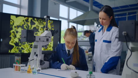 student learning in a science lab