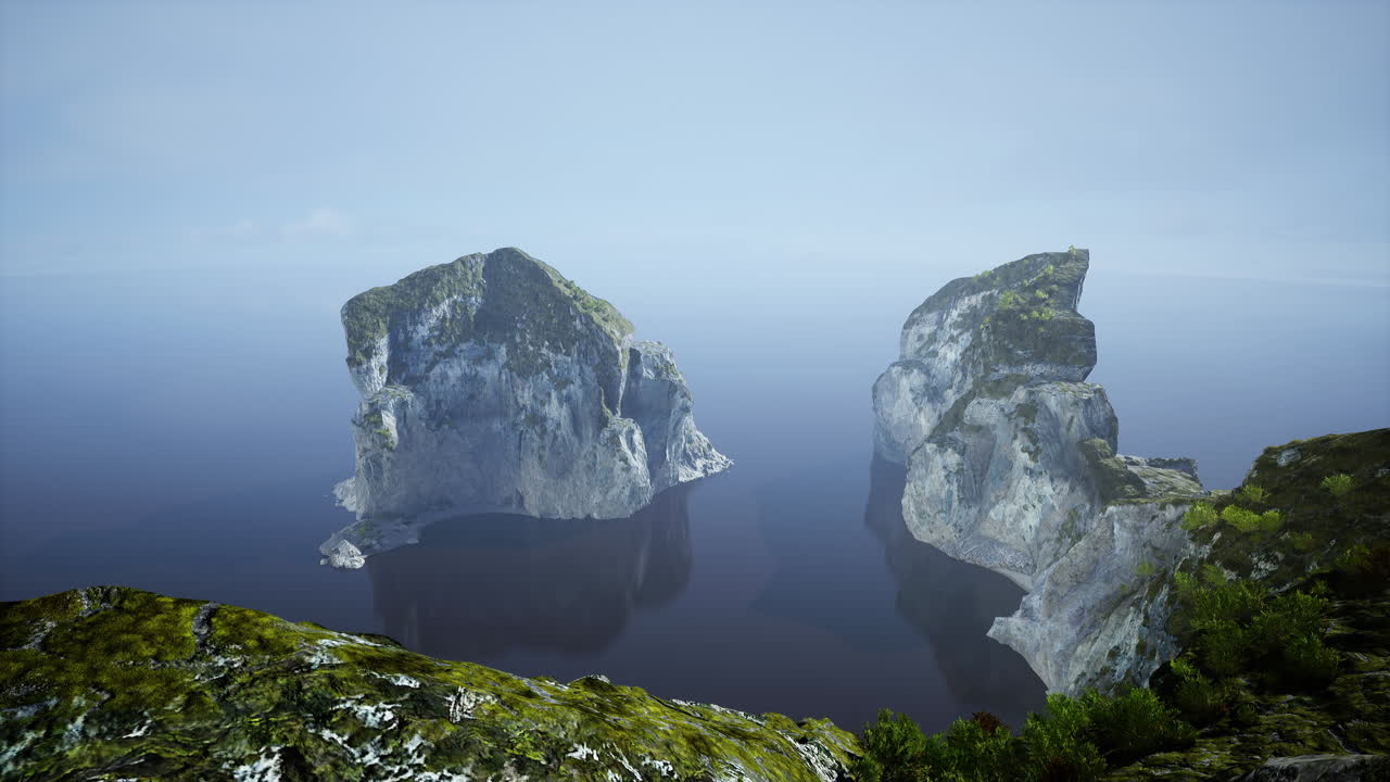 воздушный вид на красивые скалы в море