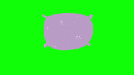 pillow hand drawn green screen. floating loop animation