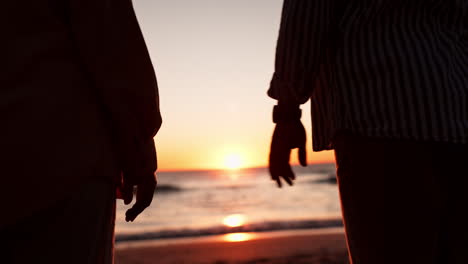 closeup, holding hands and silhouette with couple