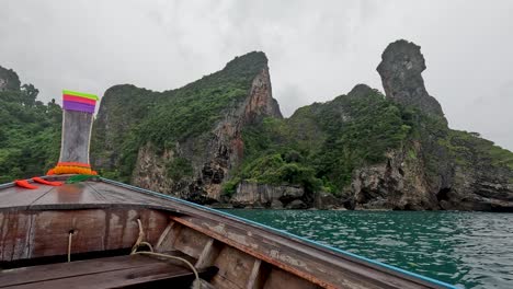 tropical island scenery from a longtail boat