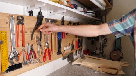 returning tools to the woodworks workshop