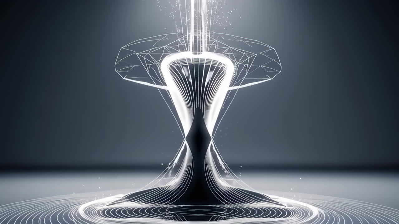 Futuristic Businessman in a Digital Tunnel