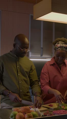 couple cooking in the kitchen