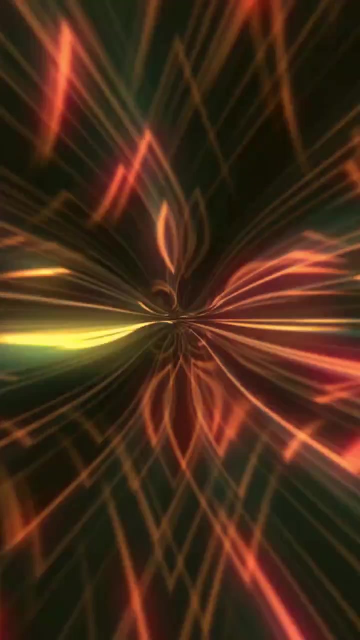 Abstract Glowing Orange and Yellow Light Lines Flowing