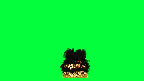 fire explosion on green screen