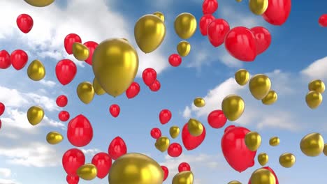 globos en el cielo azul