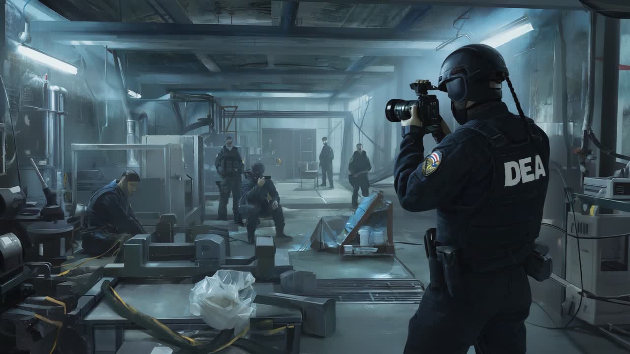 DEA Agents Conducting a Raid