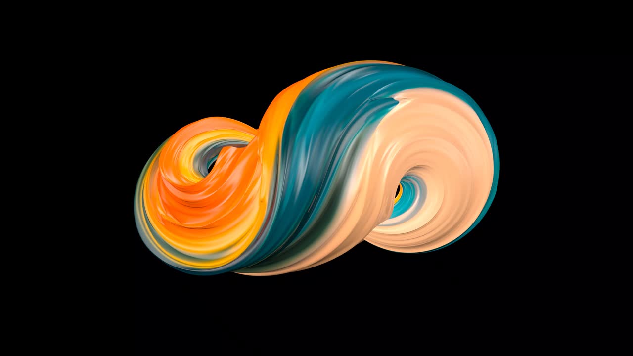 Abstract whimsical infinity animation. Animation with oil paints.