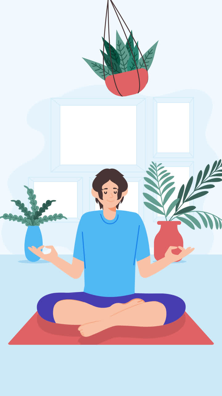 una animación de una ilustración del concepto de meditación