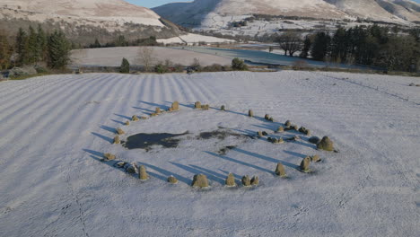 El-Círculo-De-Piedra-De-Castlerigg-Se-Levanta-En-Invierno-En-El-Distrito-Inglés-De-Los-Lagos