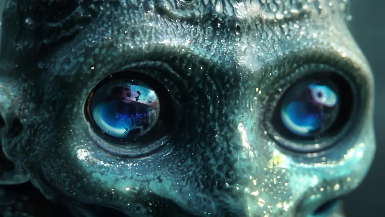 외계인의 얼굴의 클로즈업