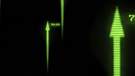 animation of arrows with numbers on black background