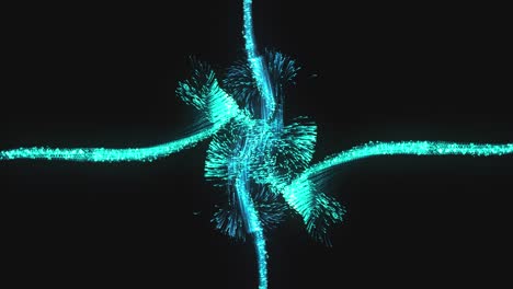 intersection of glowing cyan particle magic backgrounds - animation