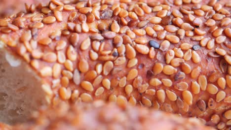 close-up of sesame seed bread