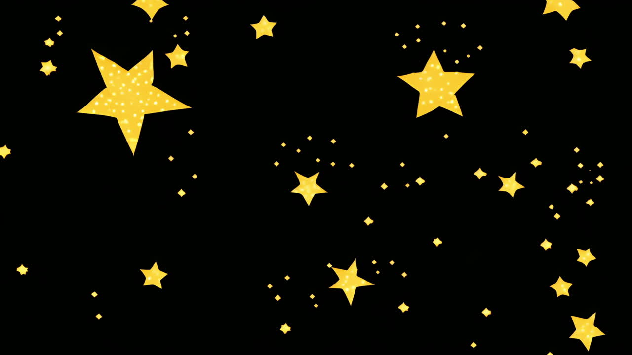 Yellow Stars on Black Background